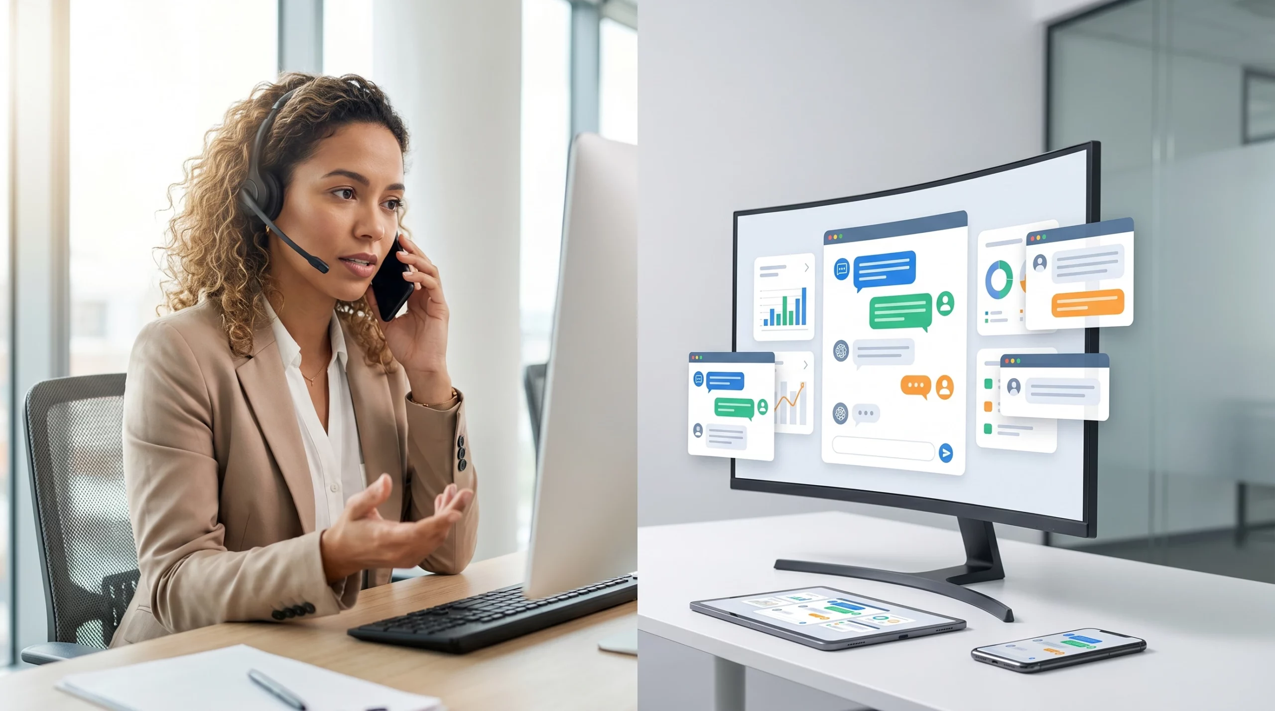 Comparison of traditional customer service vs AI chatbot automation