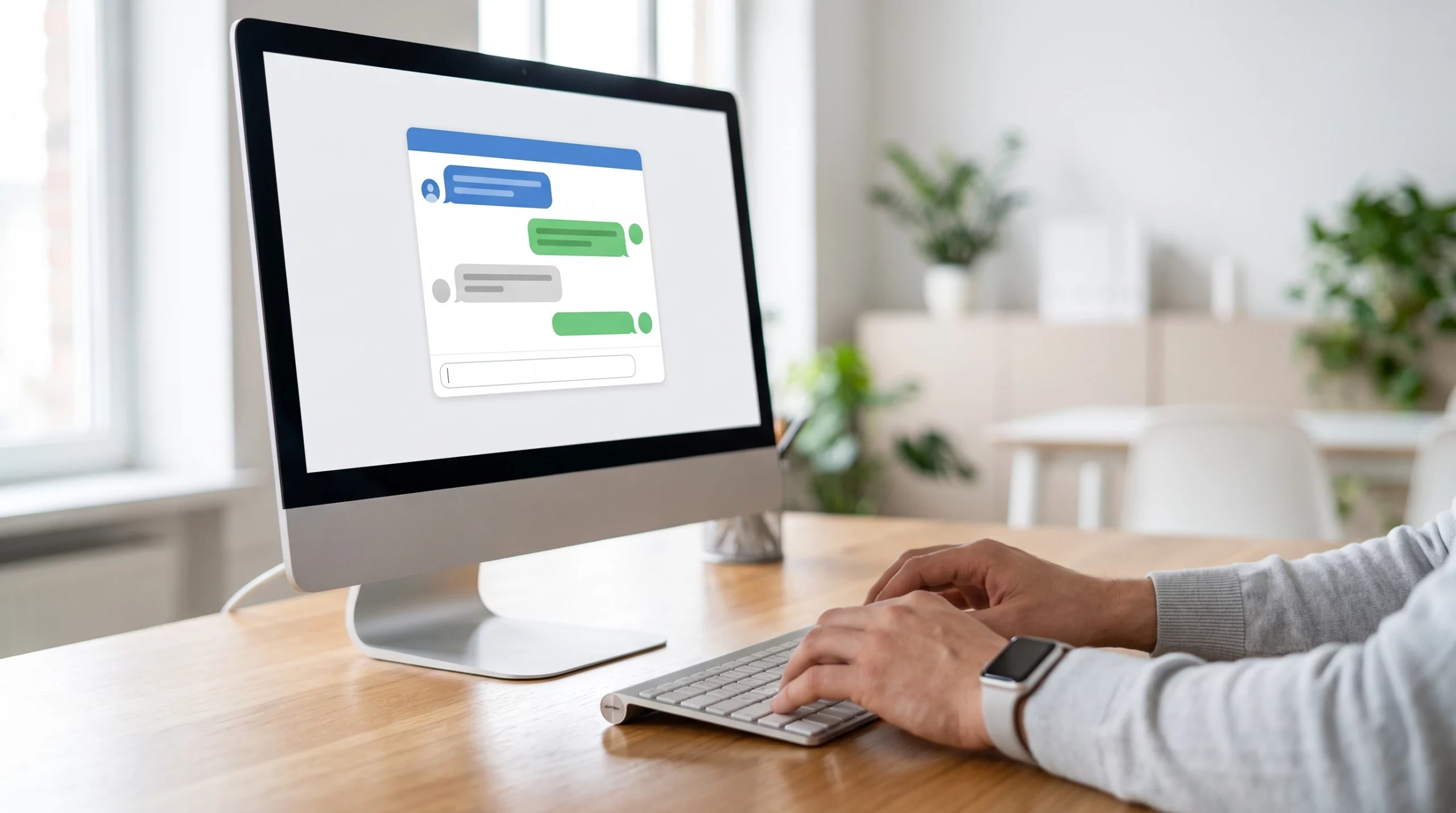 customer support chatbot interface on computer screen