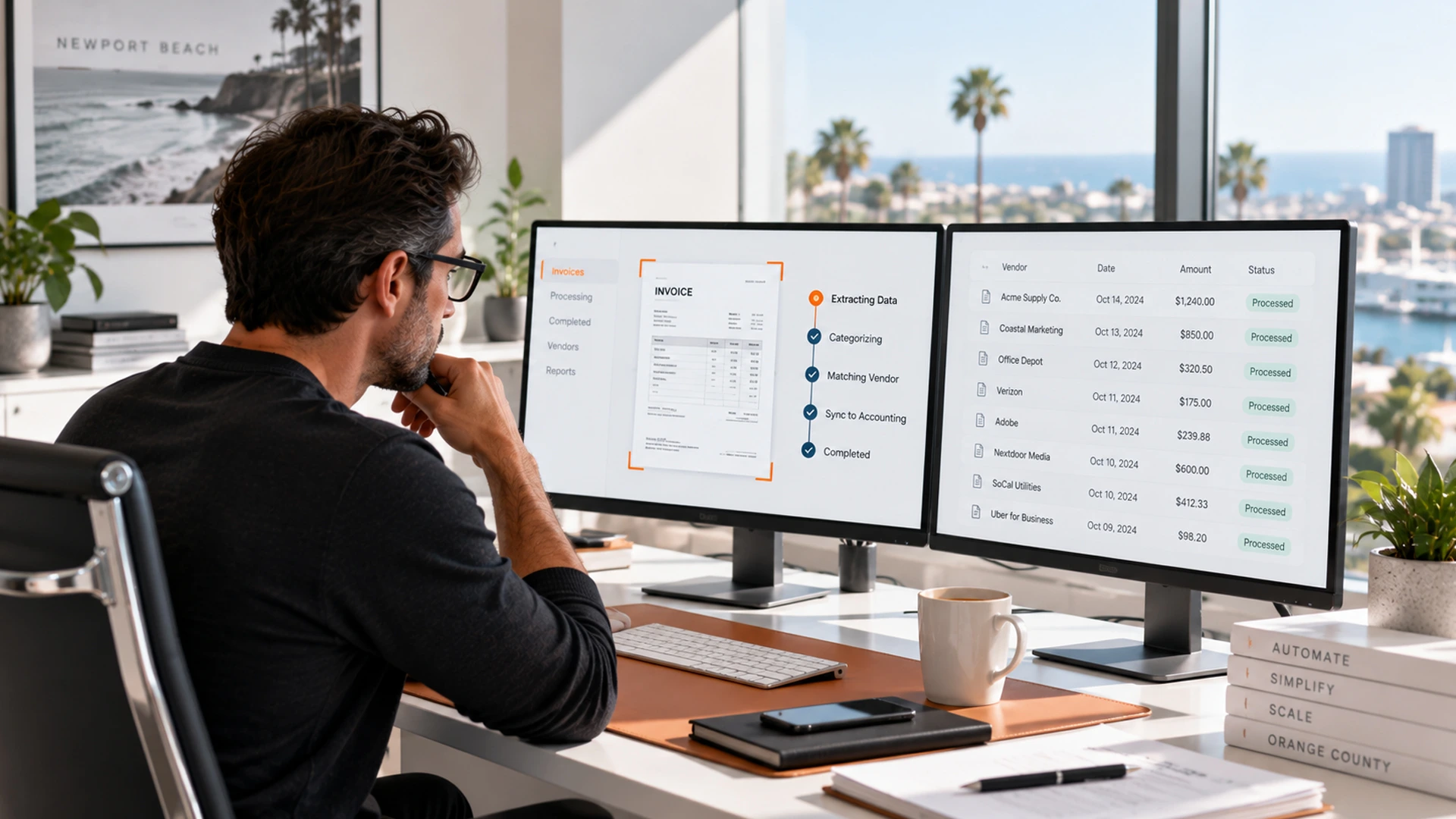invoice and data processing automation for Orange County office