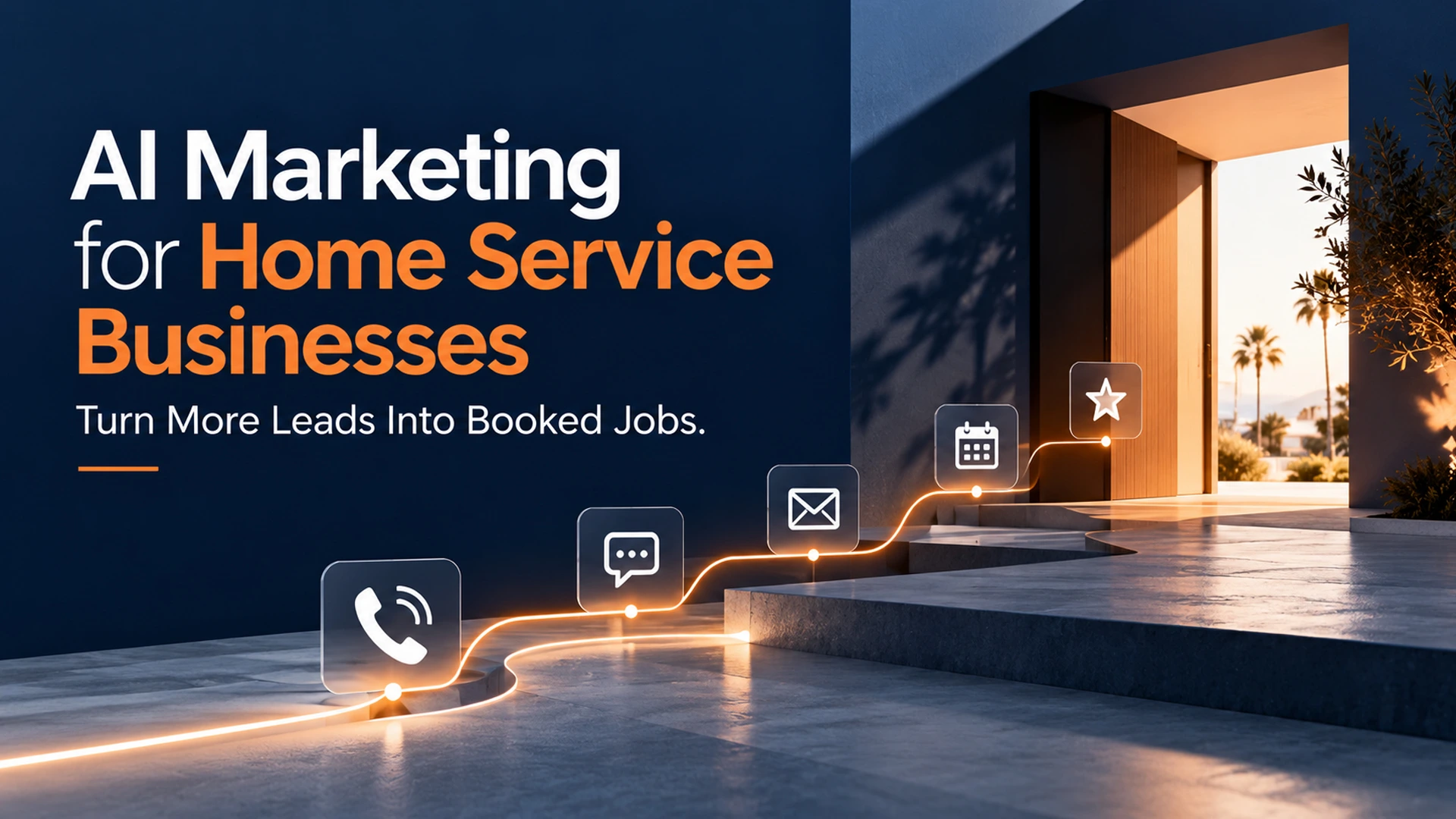 AI marketing for home service businesses dashboard on a technician's phone