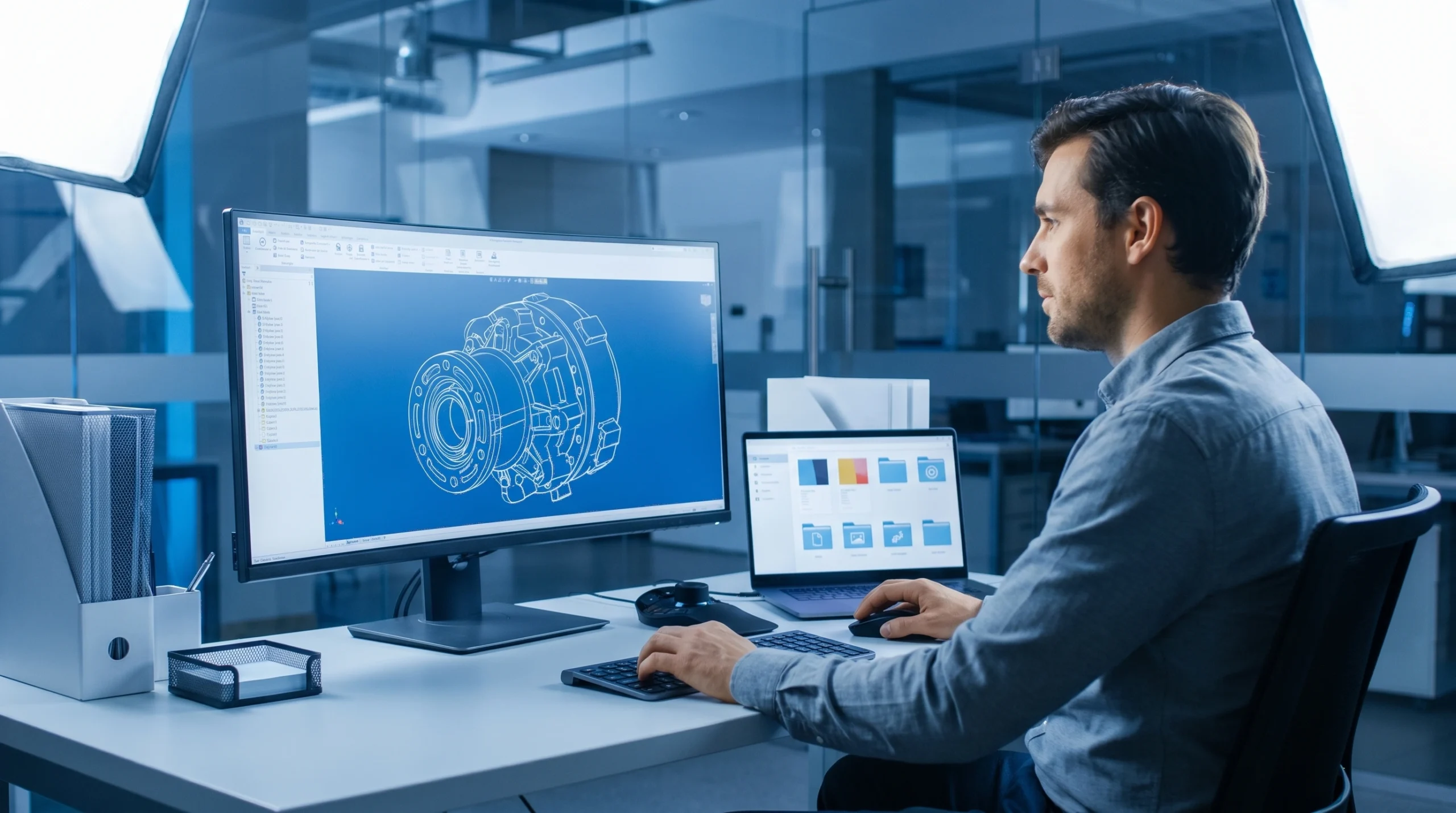 technical specifications and CAD downloads on a manufacturing website design