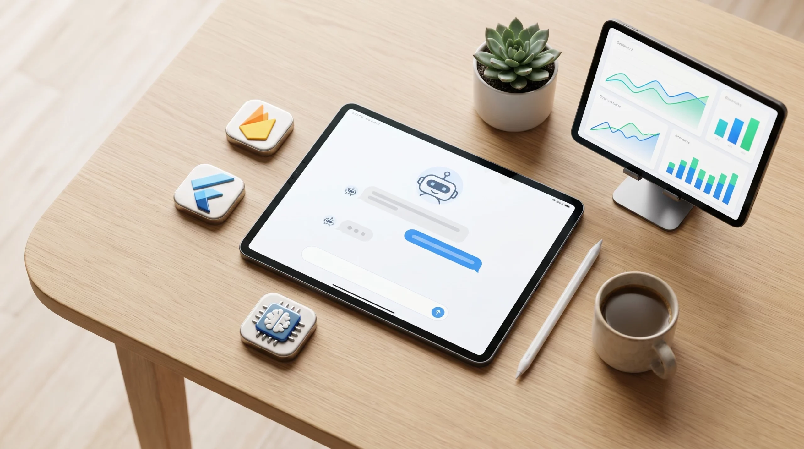 AI tools and technologies for mobile app development including Firebase and Flutter