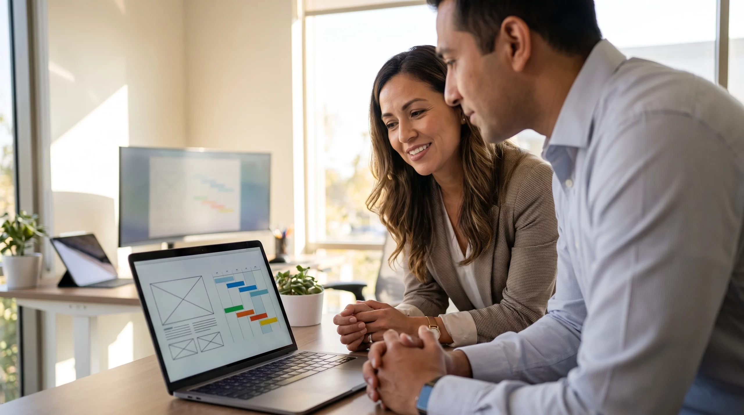 business owner comparing custom software development cost options in Irvine