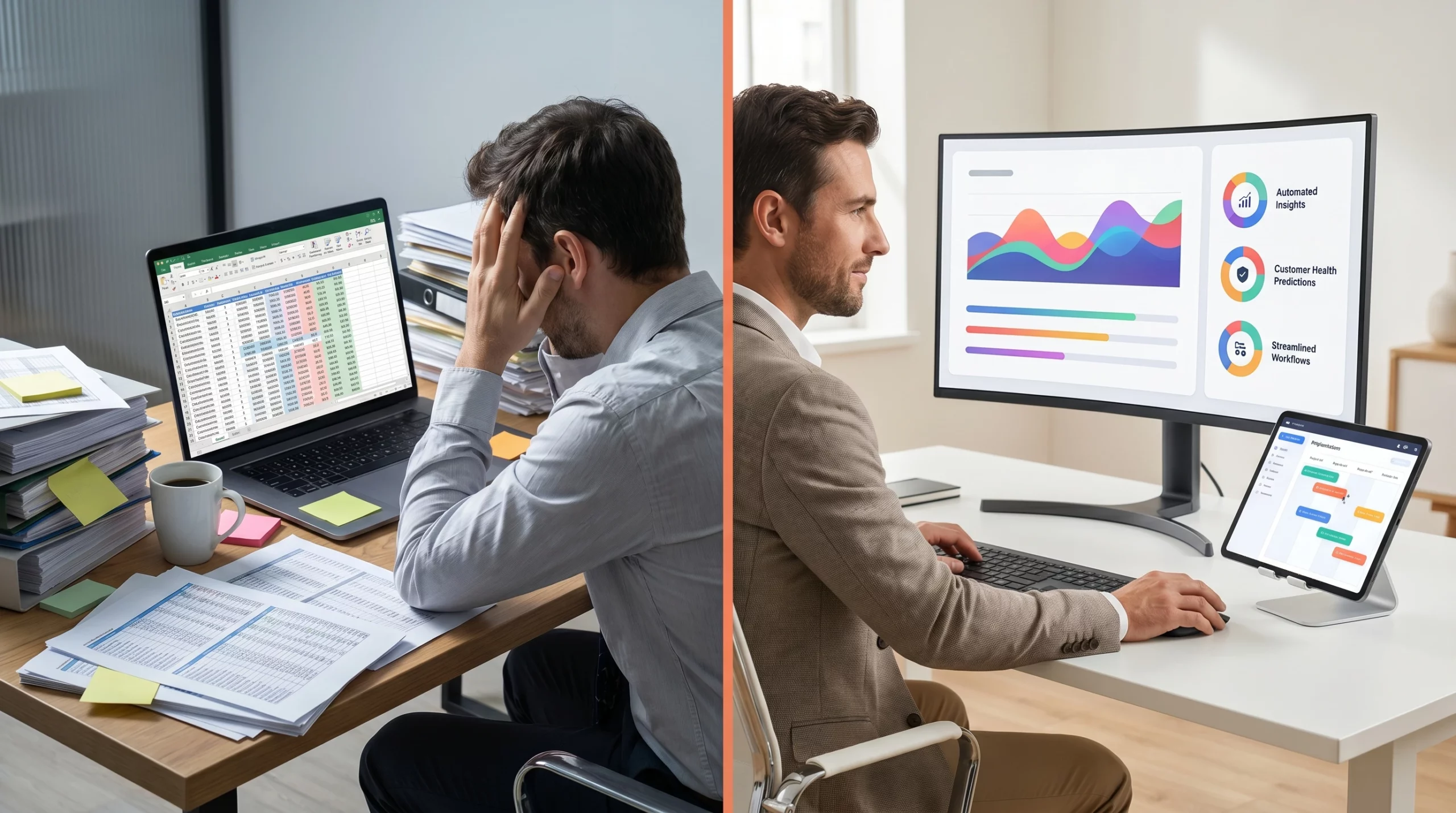 AI transformation customer success operations before after comparison