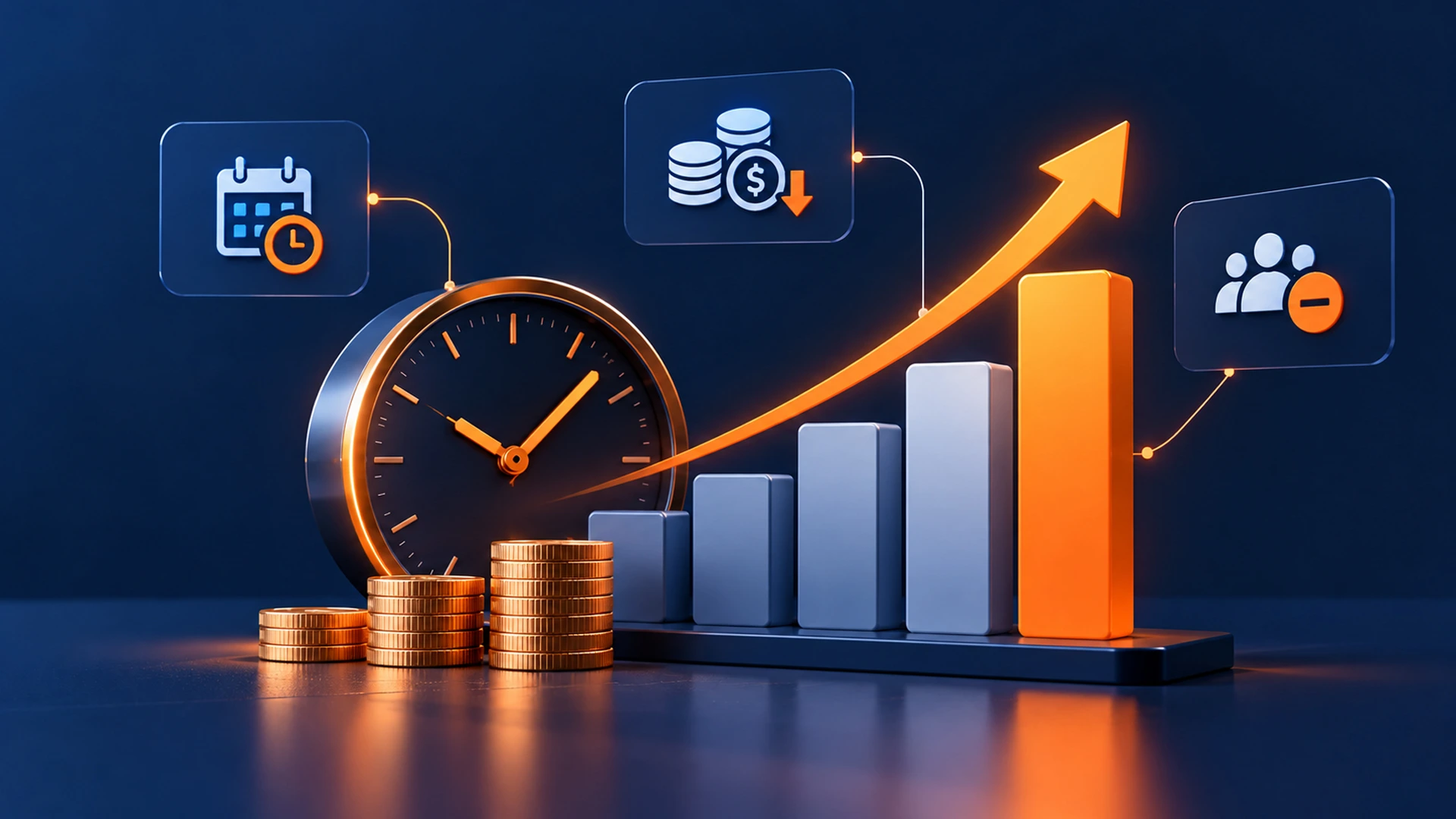 AI automation cost savings chart for small business support teams
