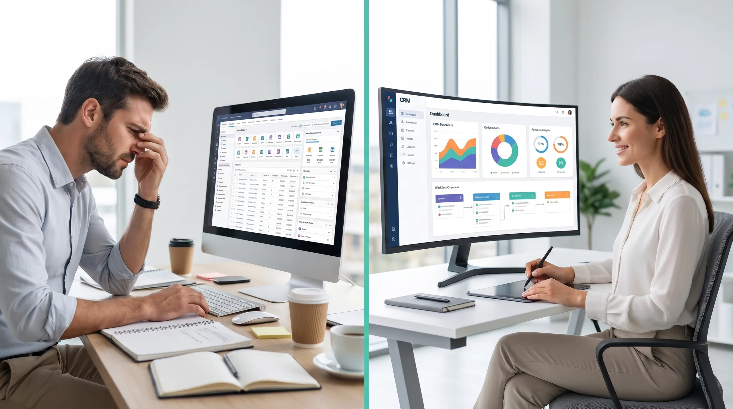 Comparison of generic CRM versus custom CRM user experience