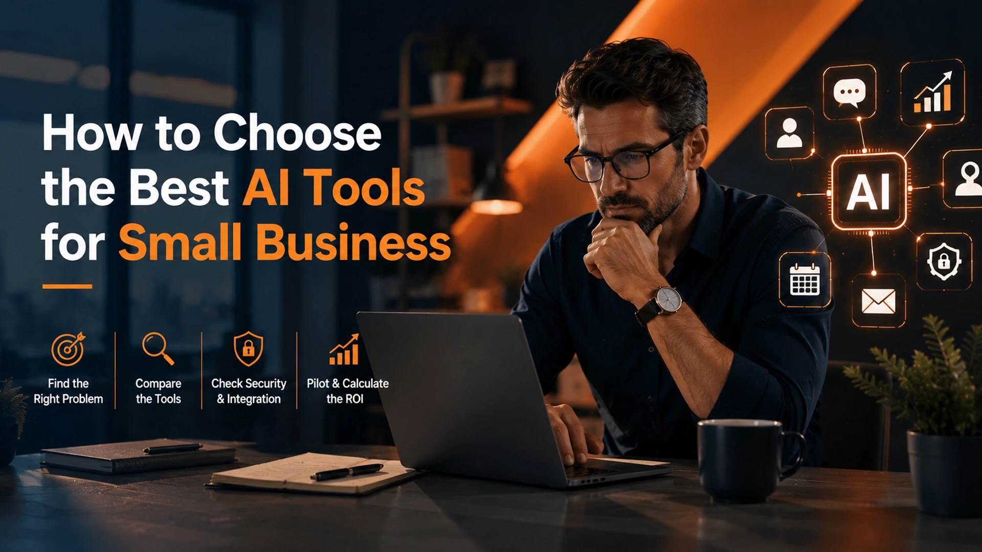 small business owner choosing the best ai tools for small business in Orange County