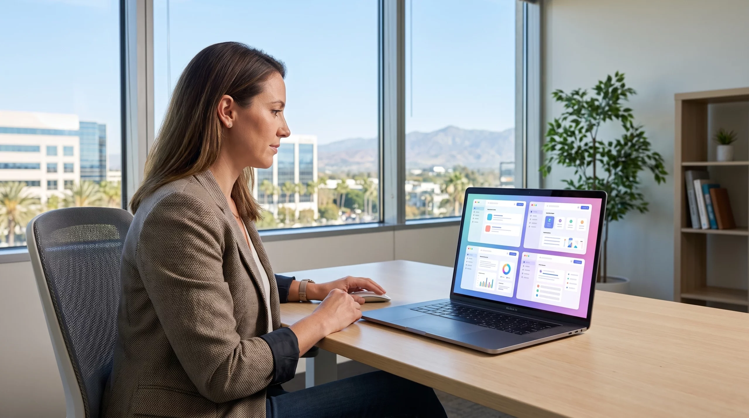 small business owner choosing the best ai tools for small business in Orange County