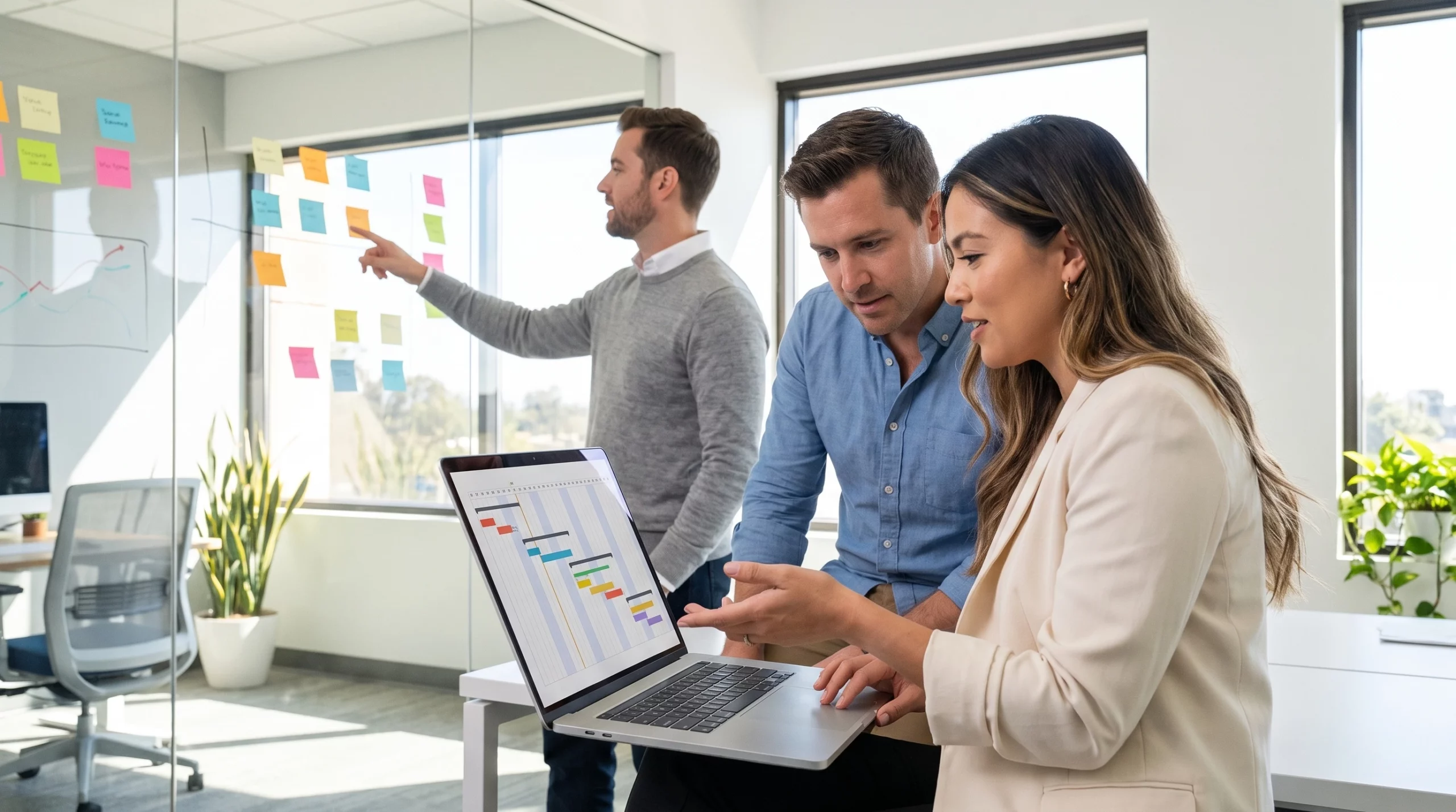 small business team running an ai pilot project