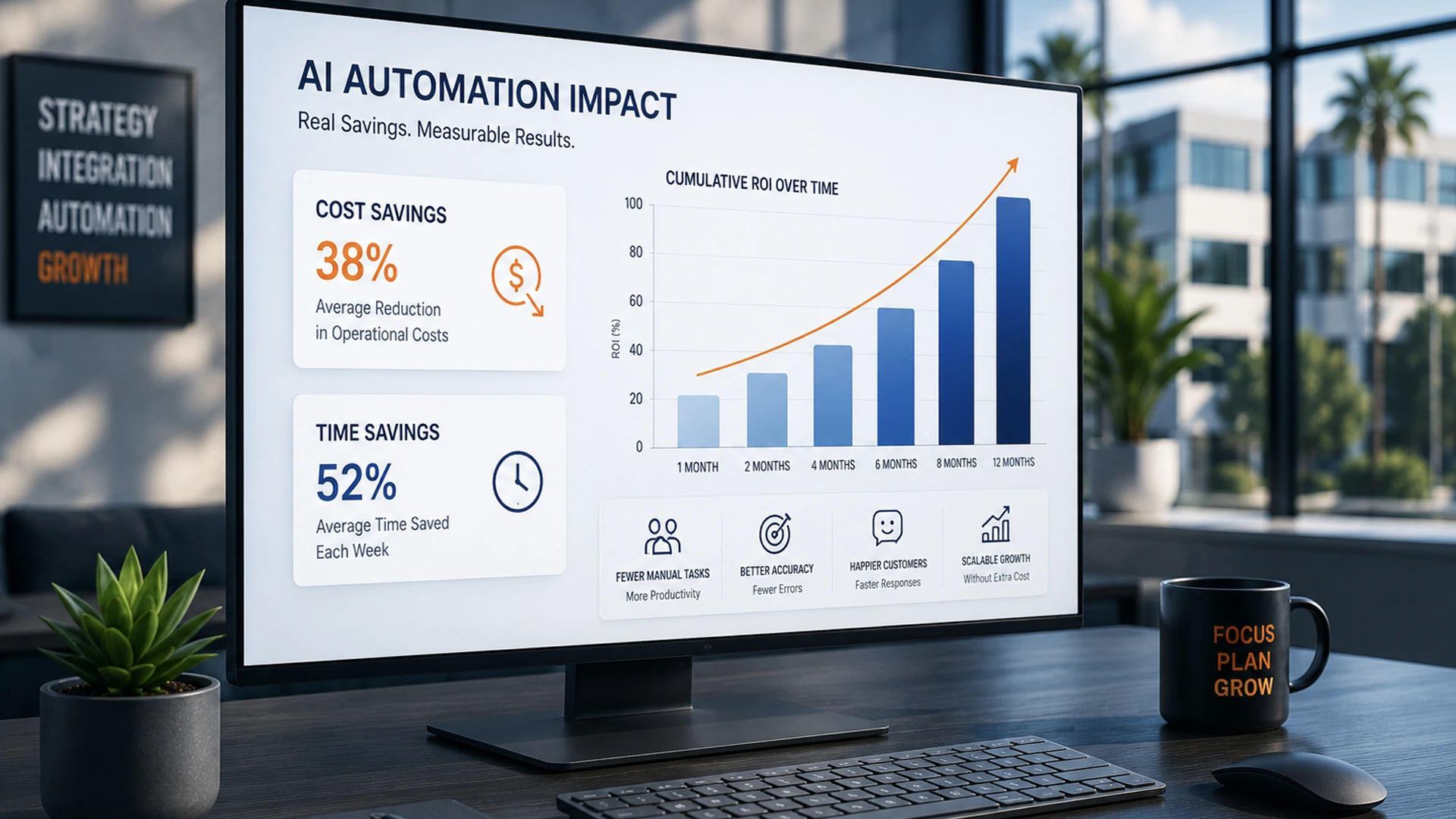 chart showing roi and time savings from ai automation