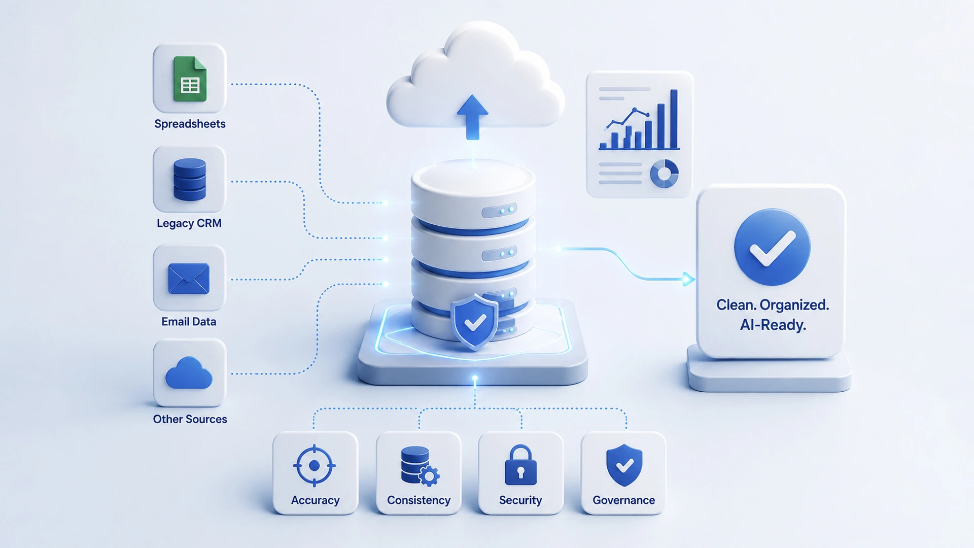 Data infrastructure audit for AI readiness in a small business