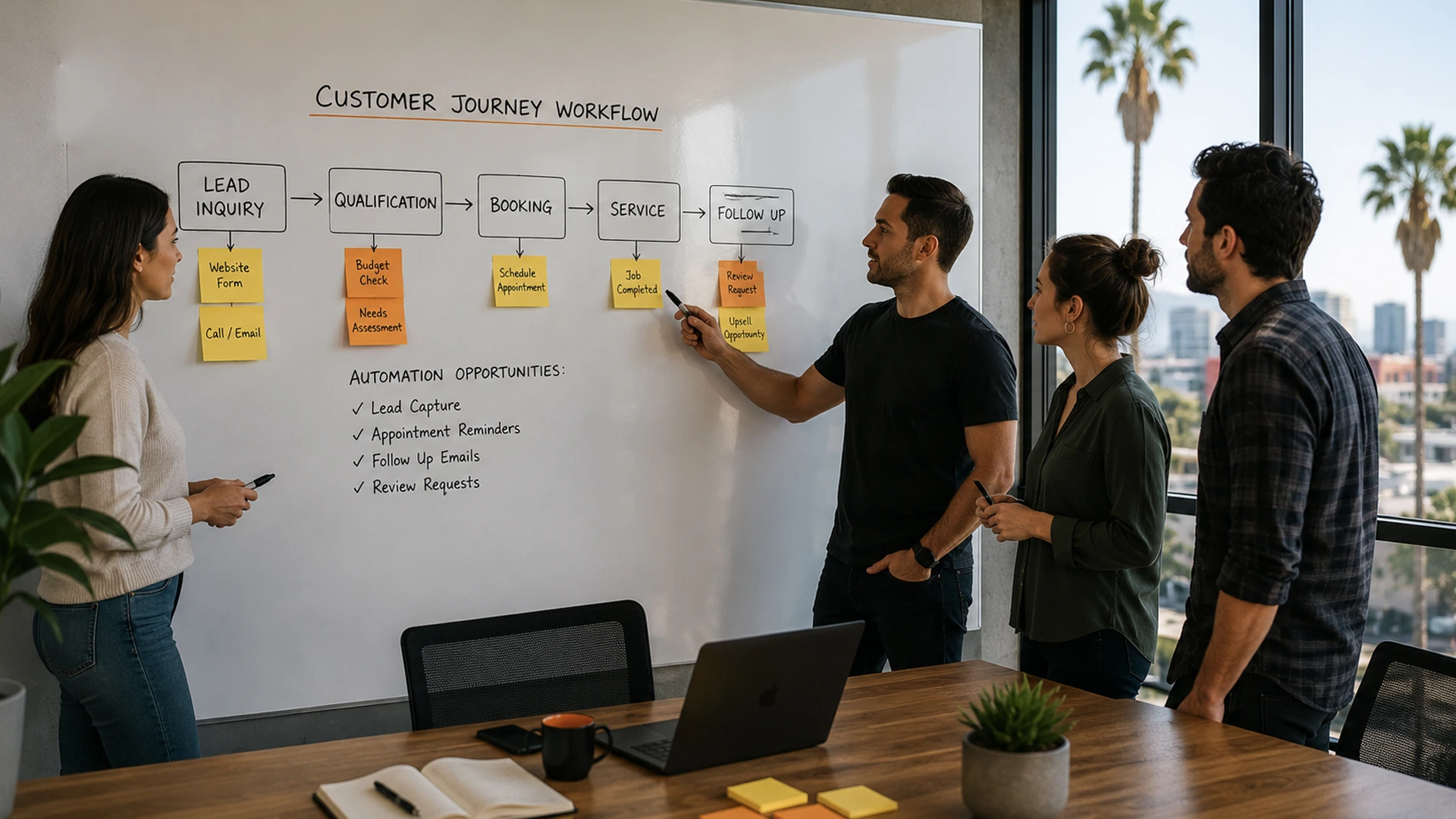 Team mapping workflows and processes before AI implementation