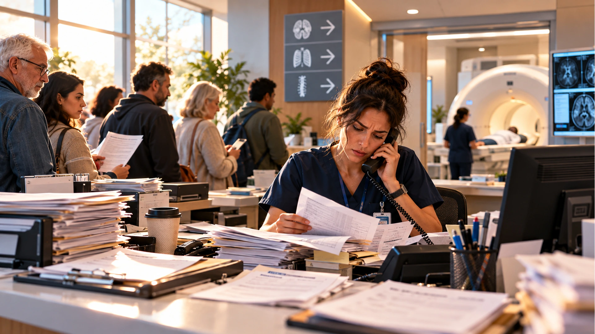 Overwhelmed front desk staff before patient intake automation