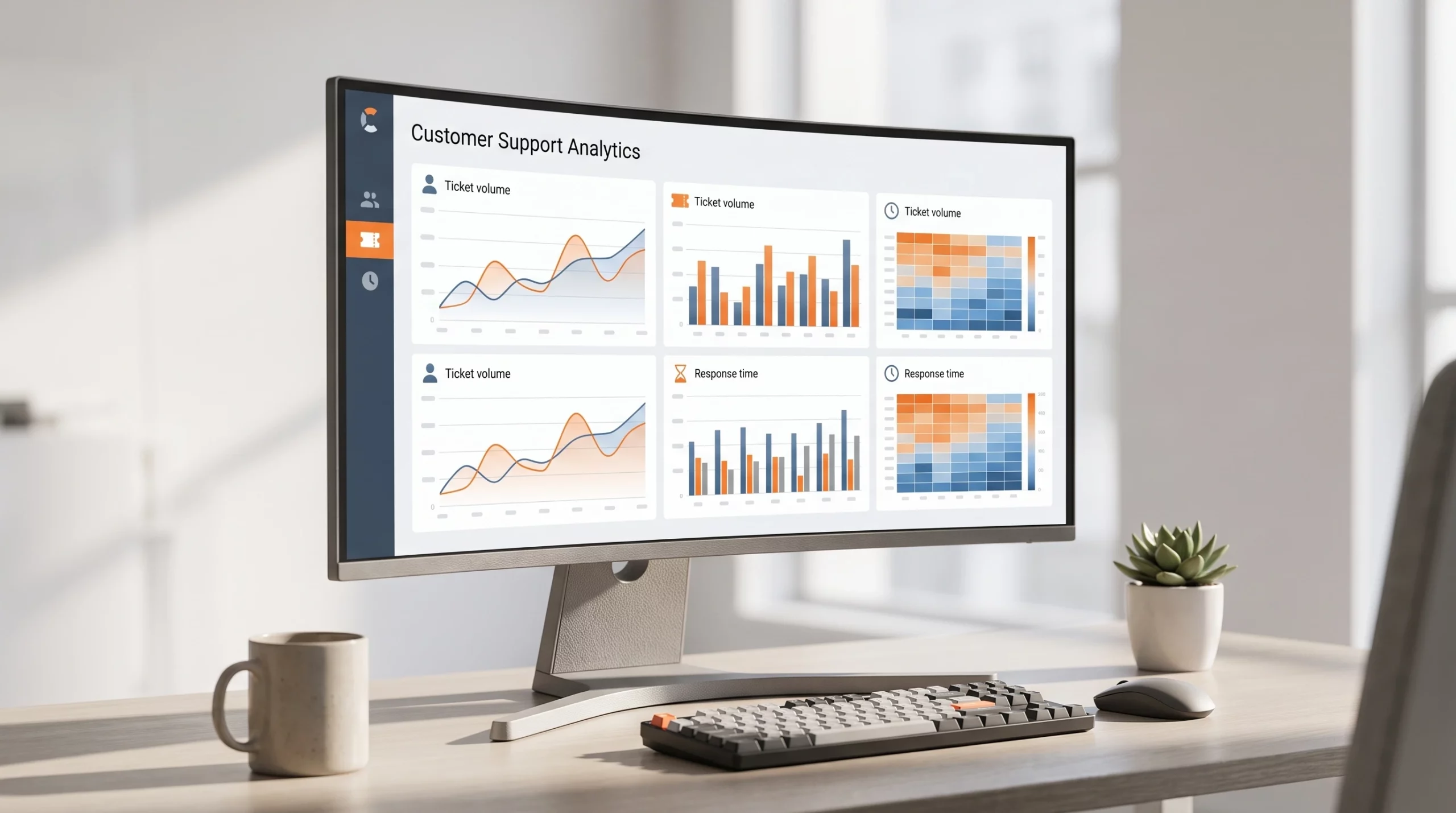 customer service costs dashboard showing response time metrics