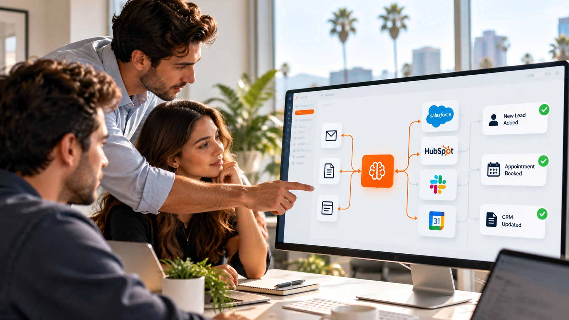 AI workflow automation connecting CRM tools for Orange County businesses