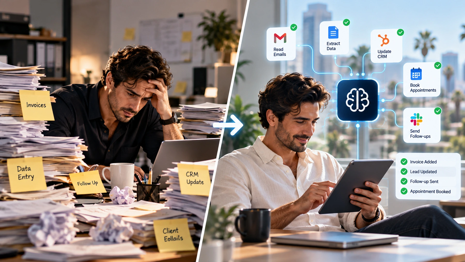 manual tasks versus AI automation for small businesses OC