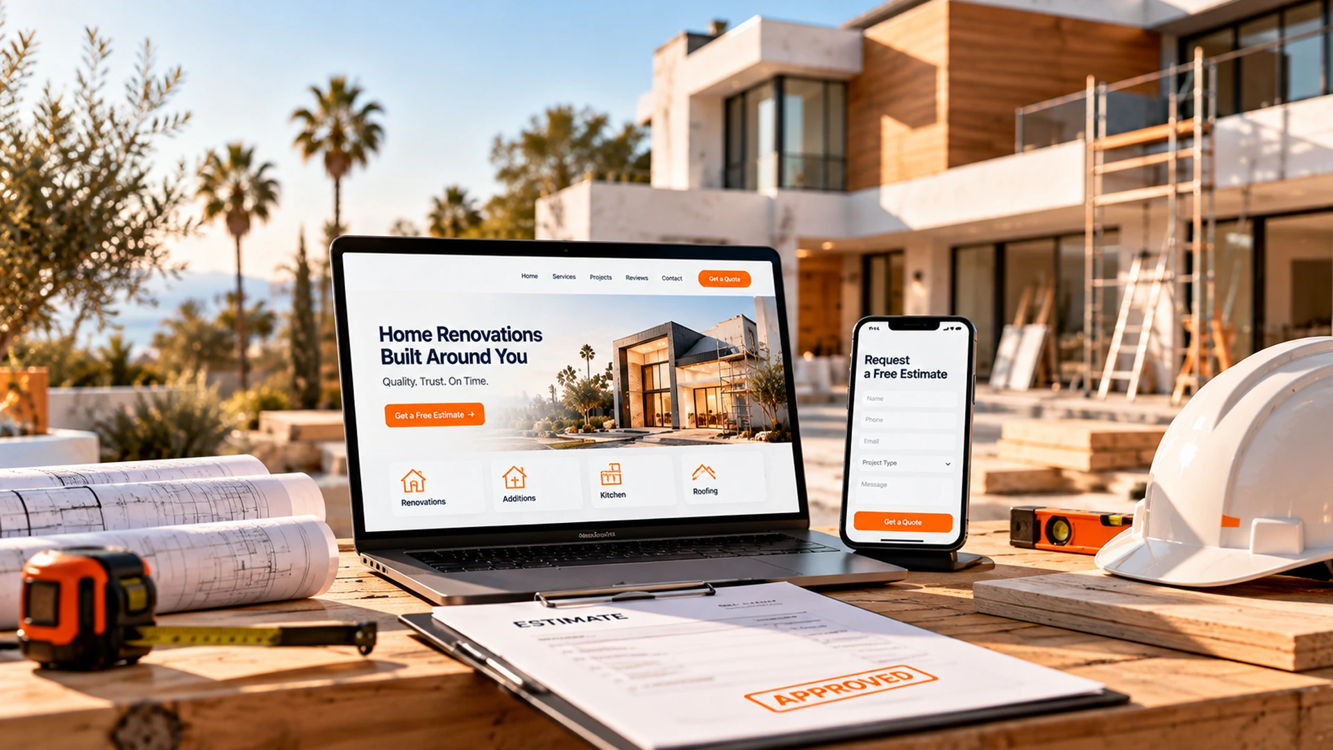 contractor website design helping close a signed home renovation job