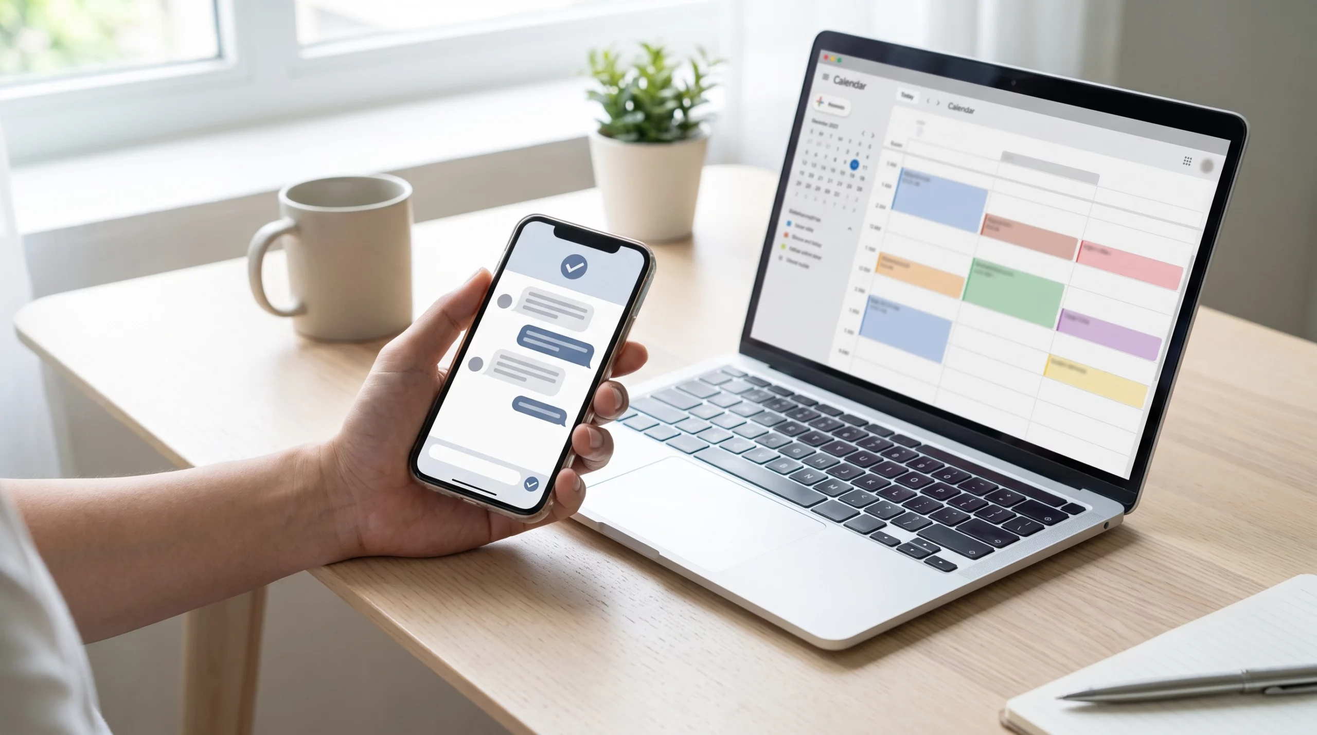 AI appointment setter confirming a booking through automated SMS