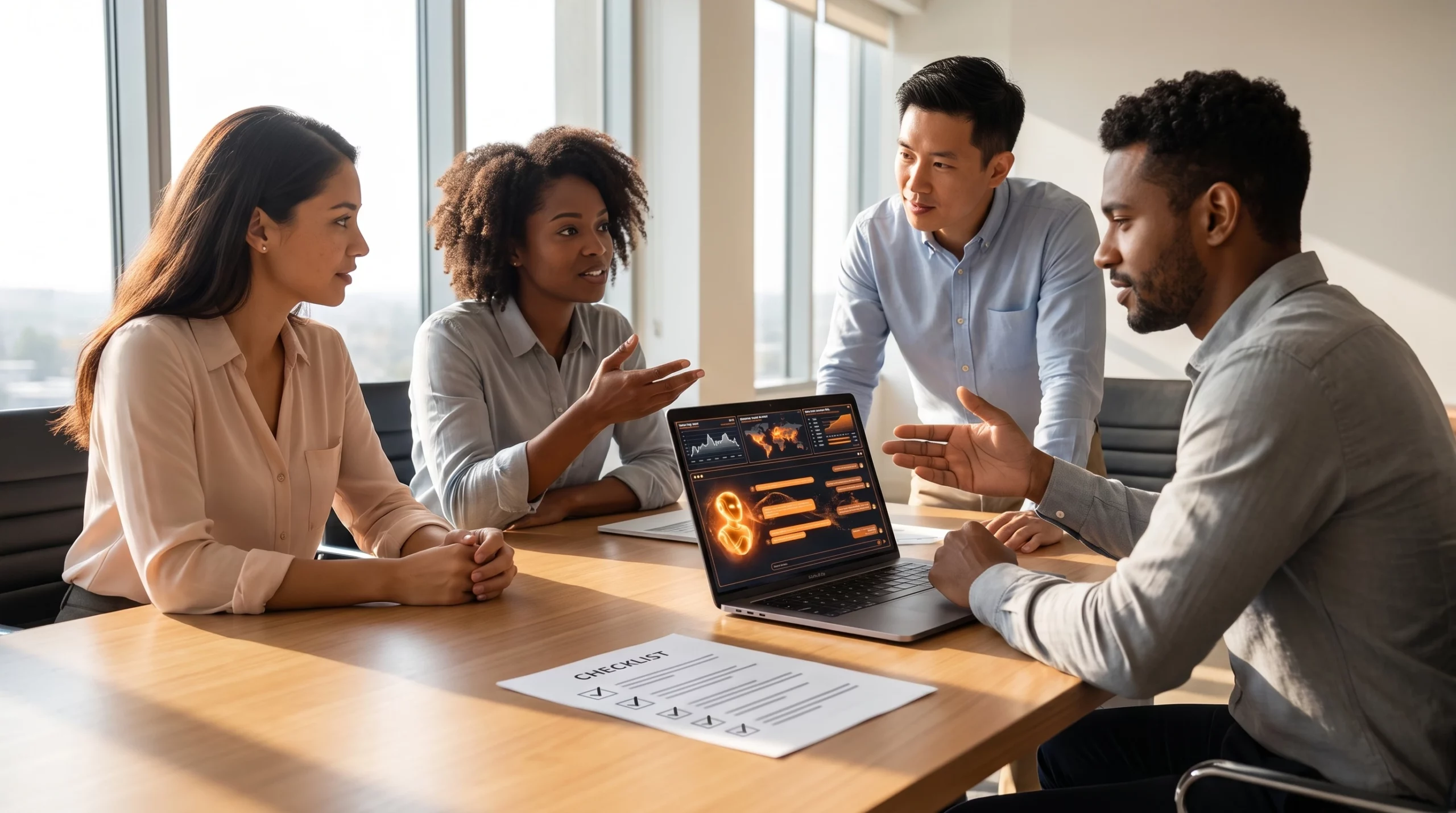 team reviewing AI appointment setting best practices and CRM integration