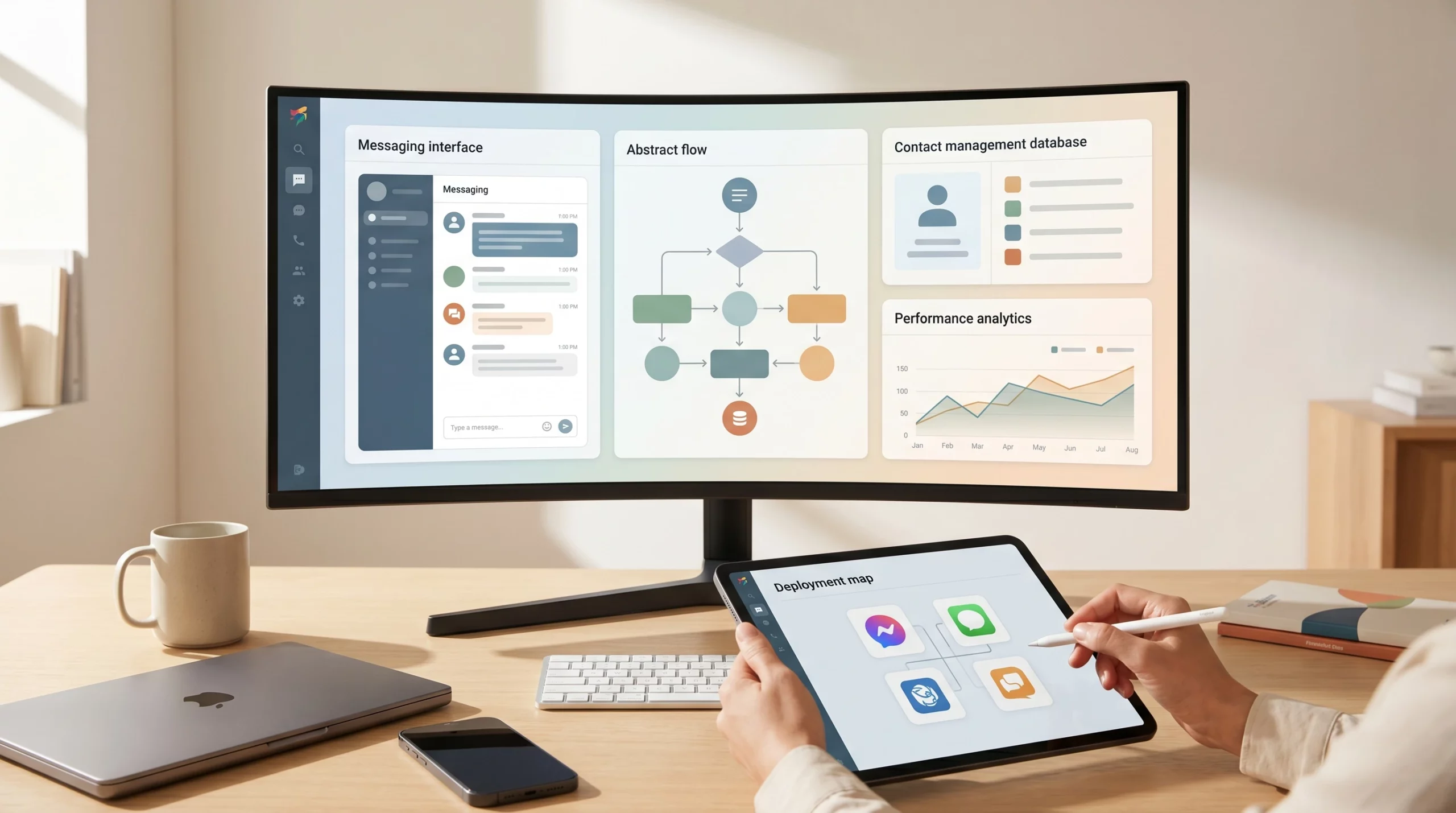 Chatbot development platform features and integration dashboard