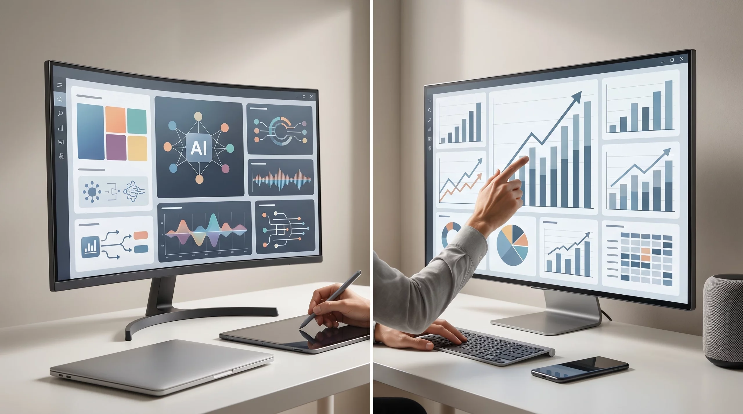 White label AI software interface with startup growth analytics