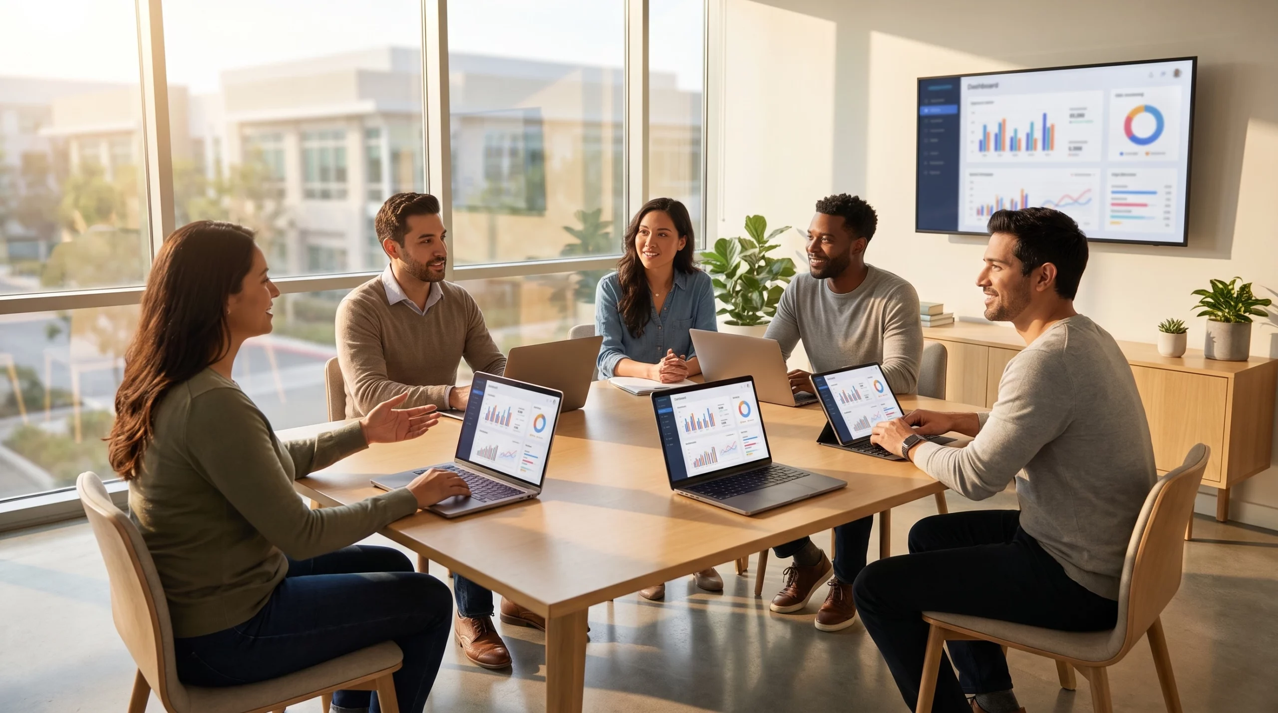 Orange County software development company team collaborating in an Irvine CA office