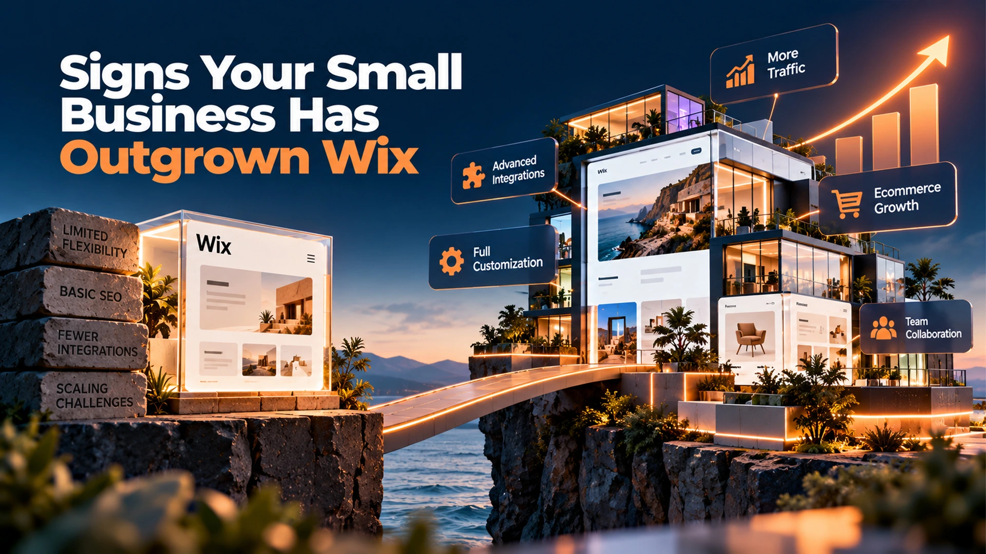 small business team planning website growth beyond wix