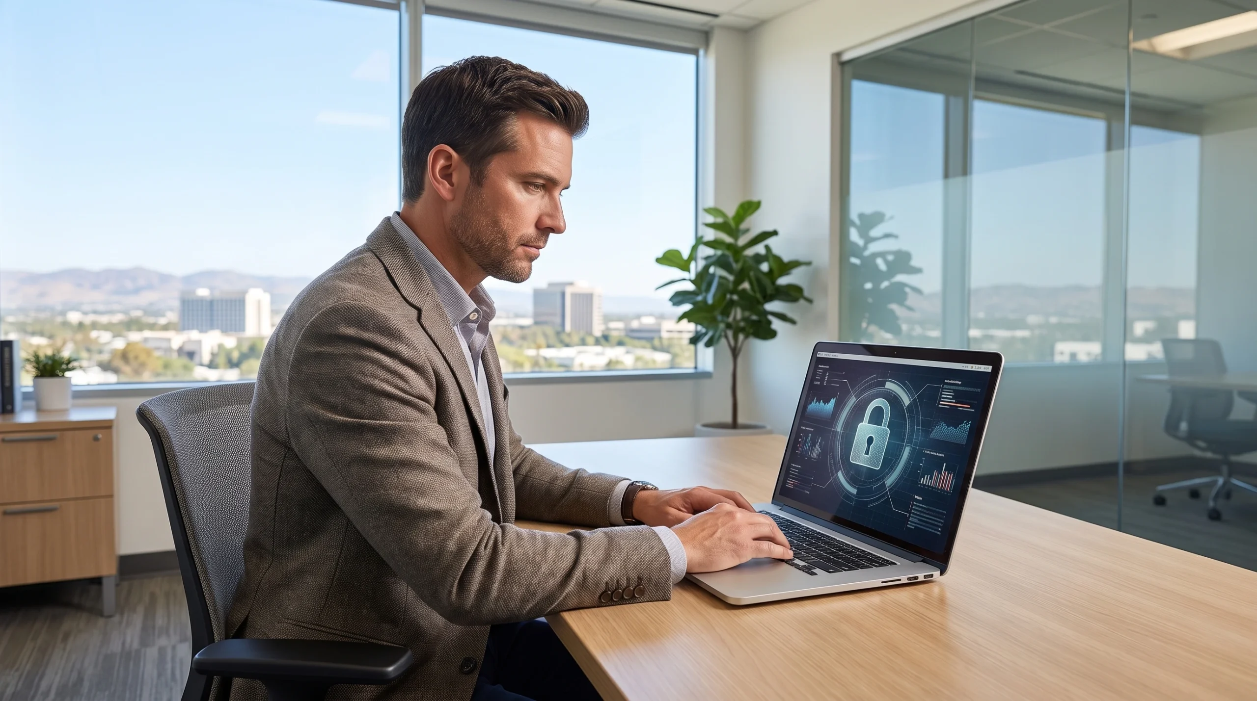 IT consultant reviewing security vulnerabilities report for a business website CMS